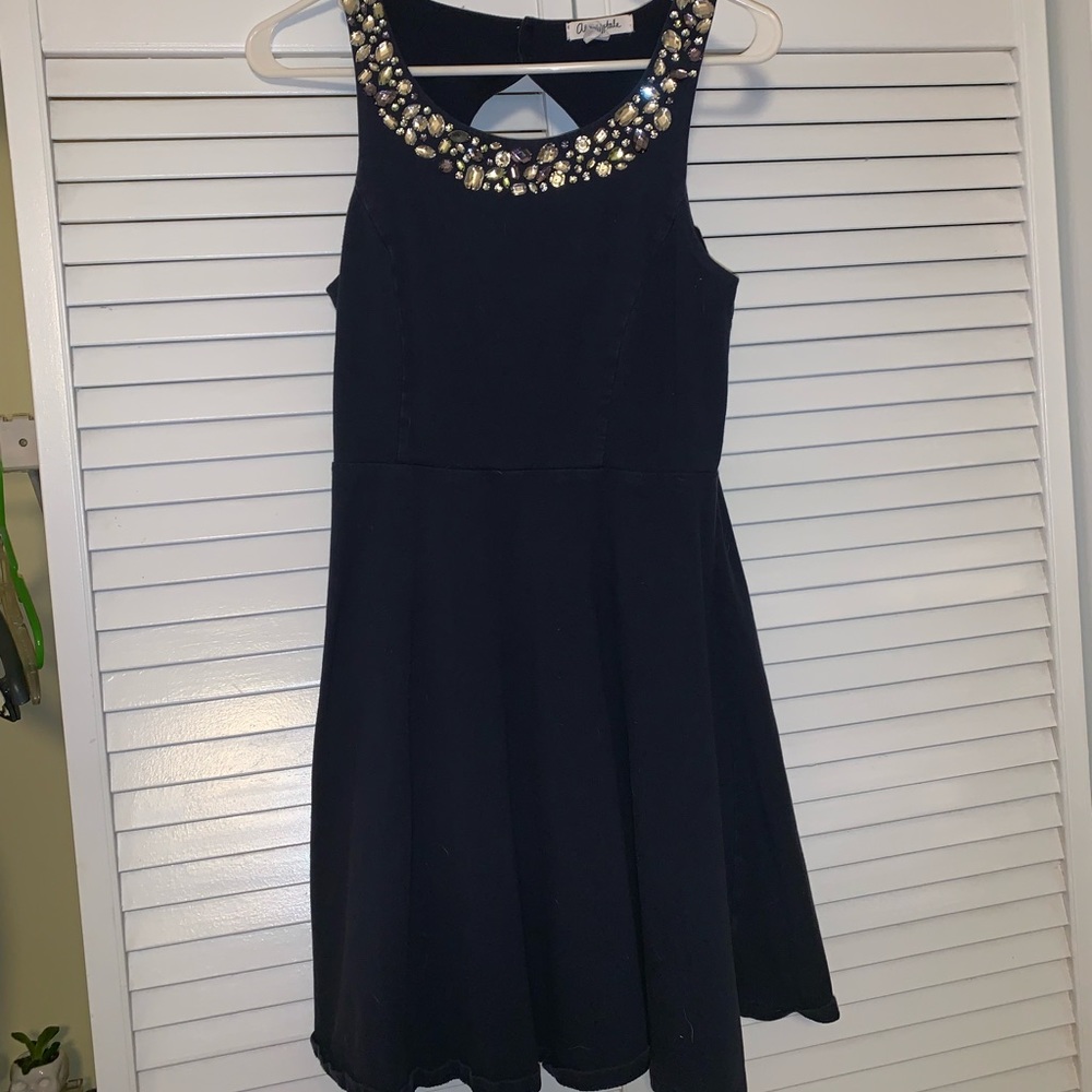 Navy Blue Skater Dress